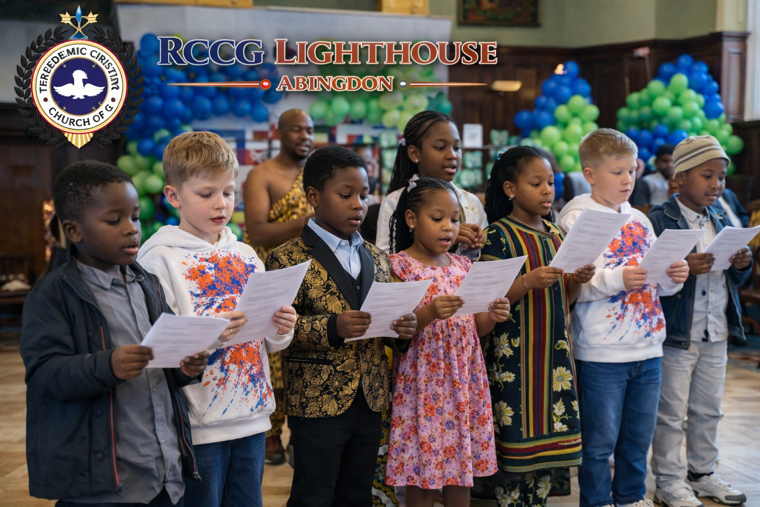 Children spelling Jesus during a ministry session